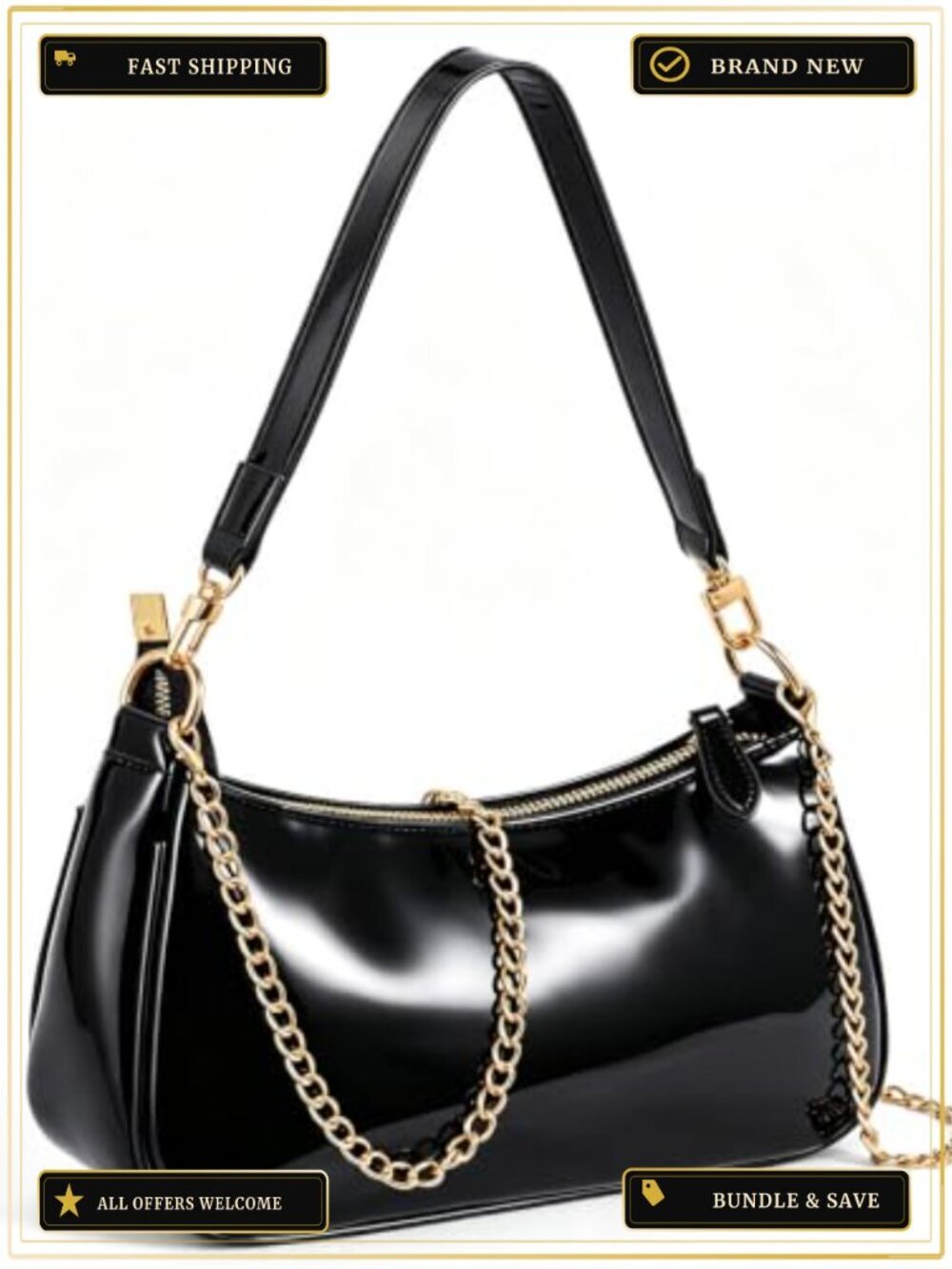 Small Hobo Shoulder Bag Faux Leather Crossbody Purse with Removable Straps